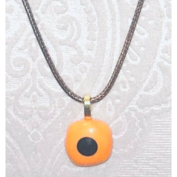 Handmade Dichroic Glass Necklace with Premium Leather Cord Rope - Picture 1 of 4